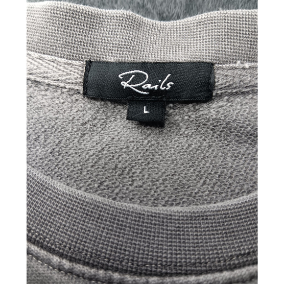 Rails Ramona Women's Large Sweatshirt Palm Spring Gray Terry Crewneck Relax Fit - Picture 7 of 12